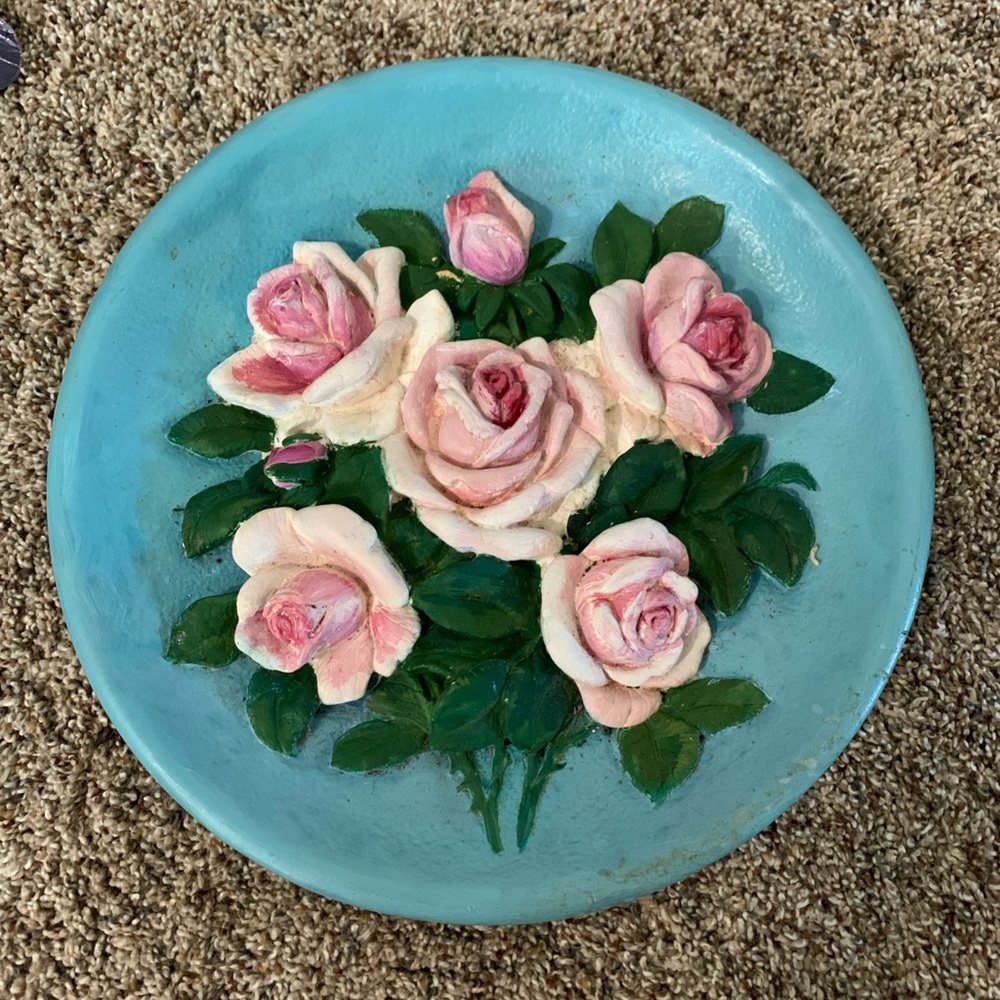Hand Painted Flora Decorative Plate
